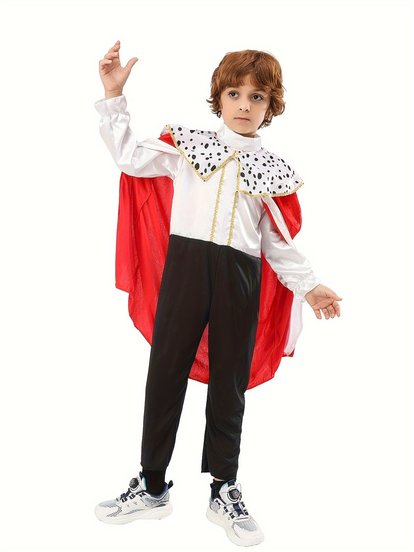 King Costume For Kids Robe Crown Scepter Set Boys Royal Prince Cape Dress Up Cosplay2